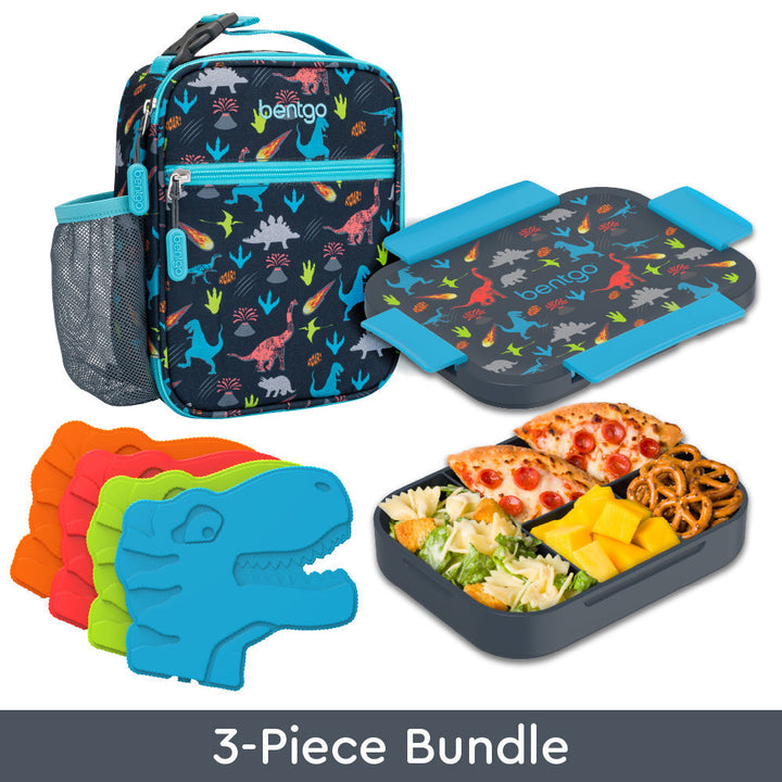 Bentgo Kids Snap & Go Lunch Box, Insulated Lunch Tote, & Ice Packs I0