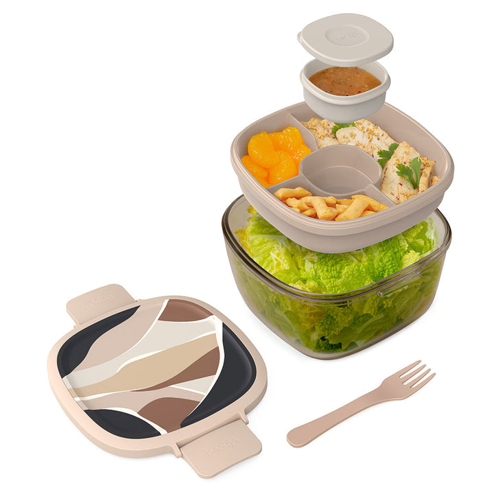 Bentgo Glass Prints All-in-One Salad Container D9